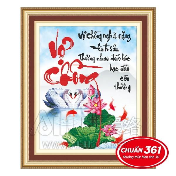 Tranh Thêu Chữ Thập Vợ Chồng 53338 Chưa Thêu