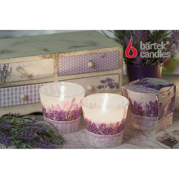 Ly nến thơm Bartek Candles BAT8042 Lavender Basket 115g (Hương oải hương)
