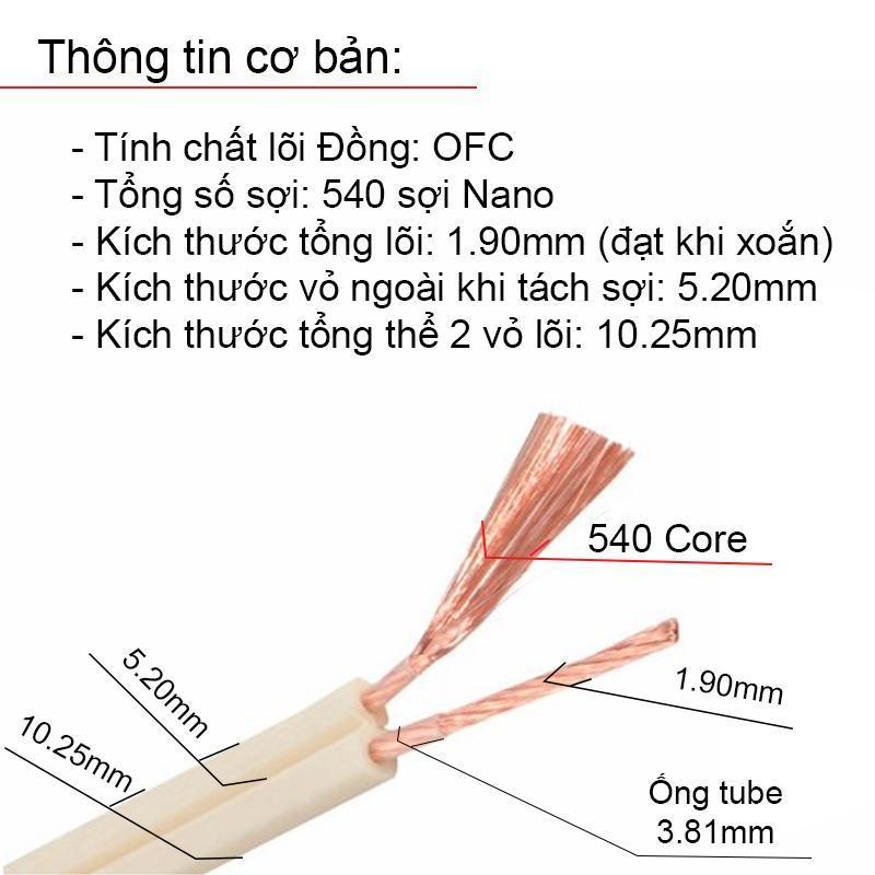 Dây loa Monster XP NW. compact precision stranded high resolution speaker cable with magneric flux tube & LPEdielectric (patent No-4.734.544) 540 core/2 lõi - 15 mét