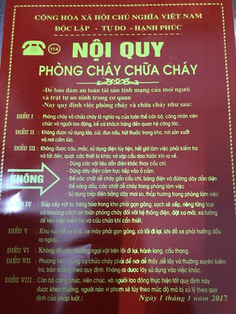 Bộ nội quy, tiêu lệnh pccc, cấm lửa, cấm thuốc-