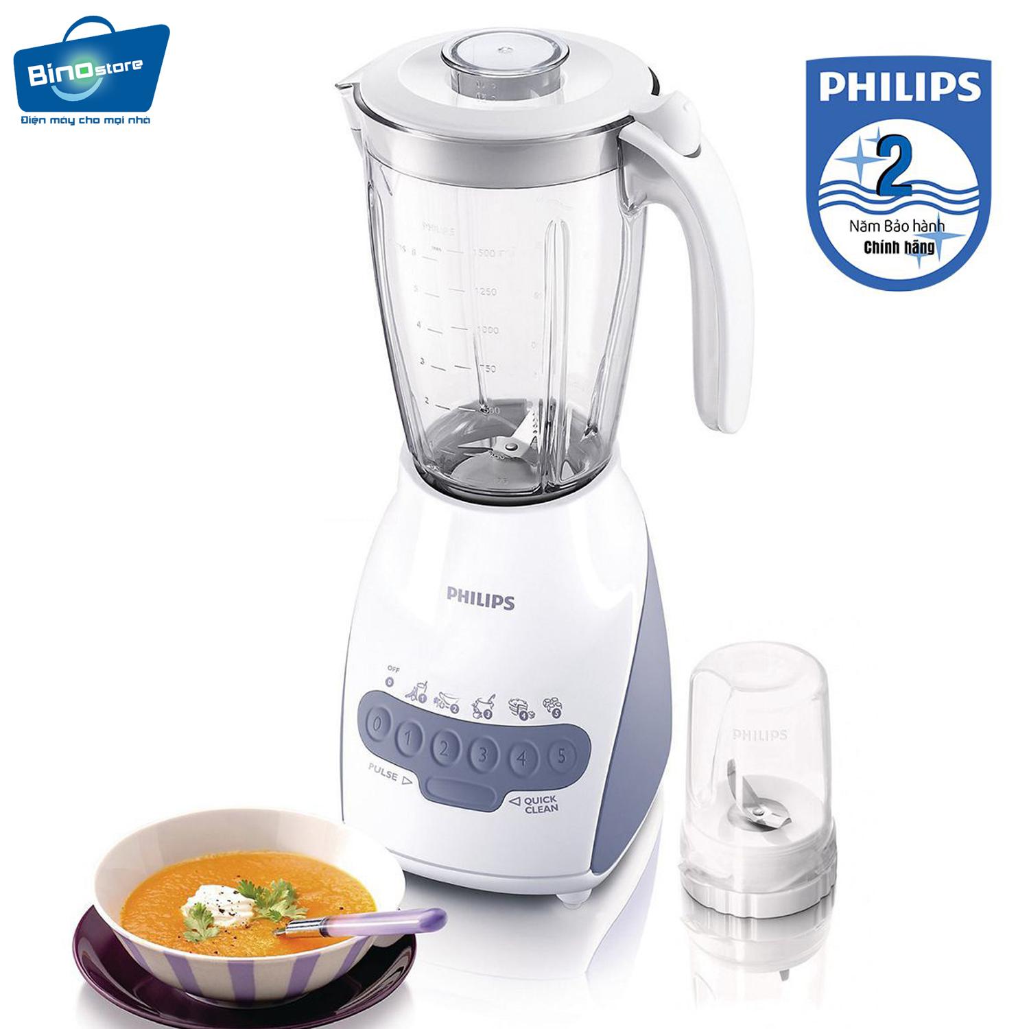 Máy xay sinh tố Philips HR2115 2L (Trắng) - Hàng nhập khẩu
