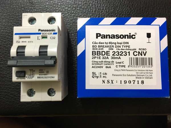 Cầu dao CB chống giật 32A Panasonic BBDE 23231 CNV 2cực