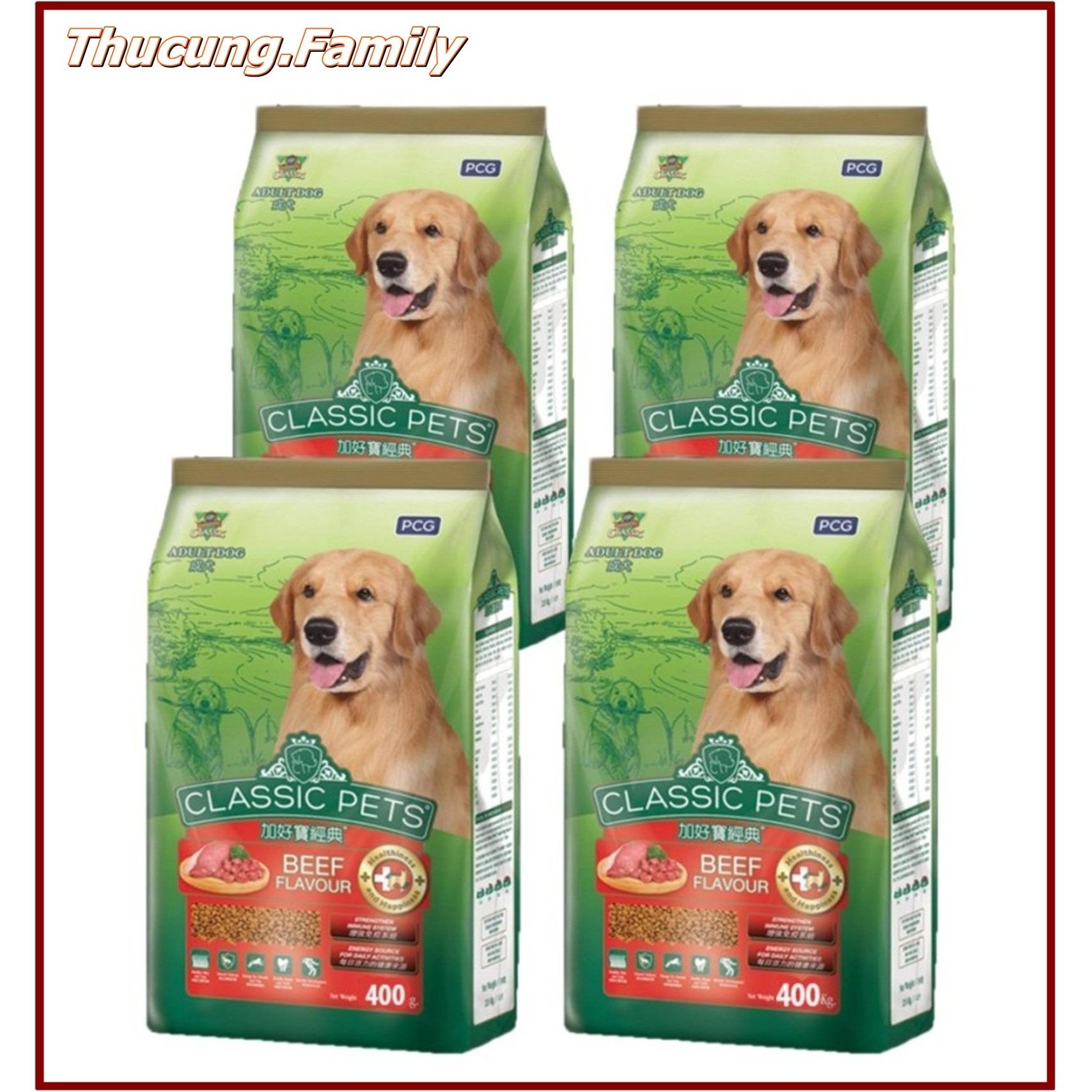 COMBO 4 túi thức ăn hạt cho Chó Classic Pets Adult 400g ( tuổi trưởng thành)