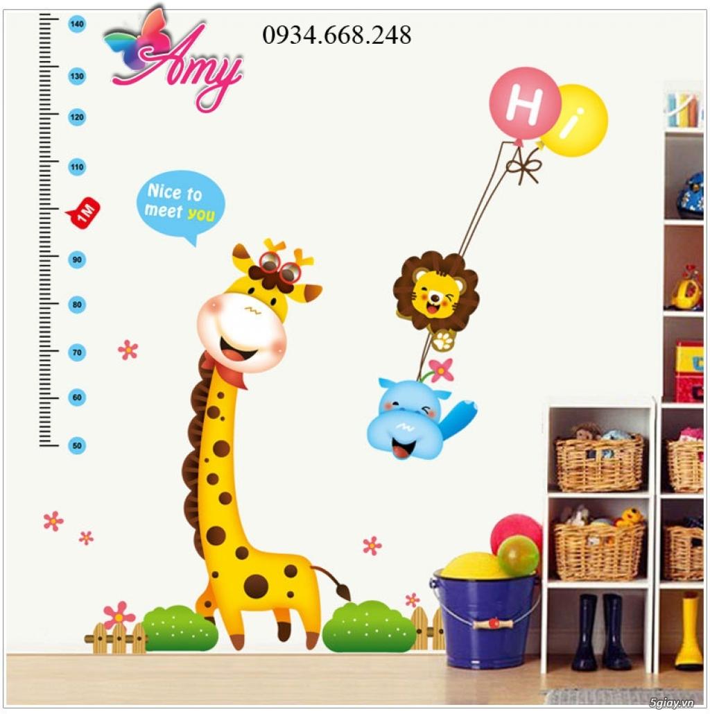 Decal đo chiều cao hươu vui vẻ cho bé ( 1m6 *1m2)