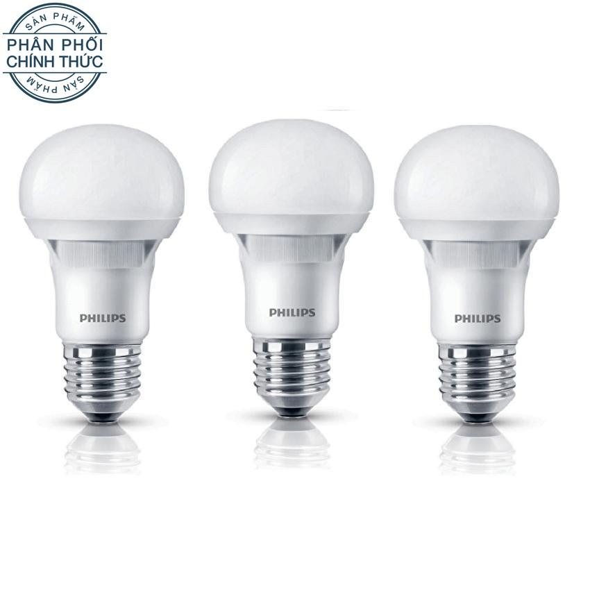Bộ 3 bóng đèn Philips Ecobright LEDBulb 5-60W E27 6500K A60 (Ánh sáng trắng)