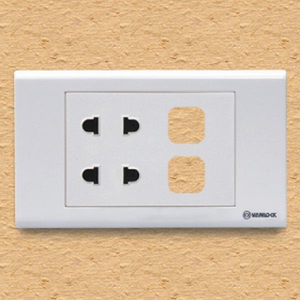 Ổ cắm điện ổ cắm âm tường ổ cắm nổi ổ cắm 2 lỗ 2 ổ cắm Sino Vanlock - Điện Việt