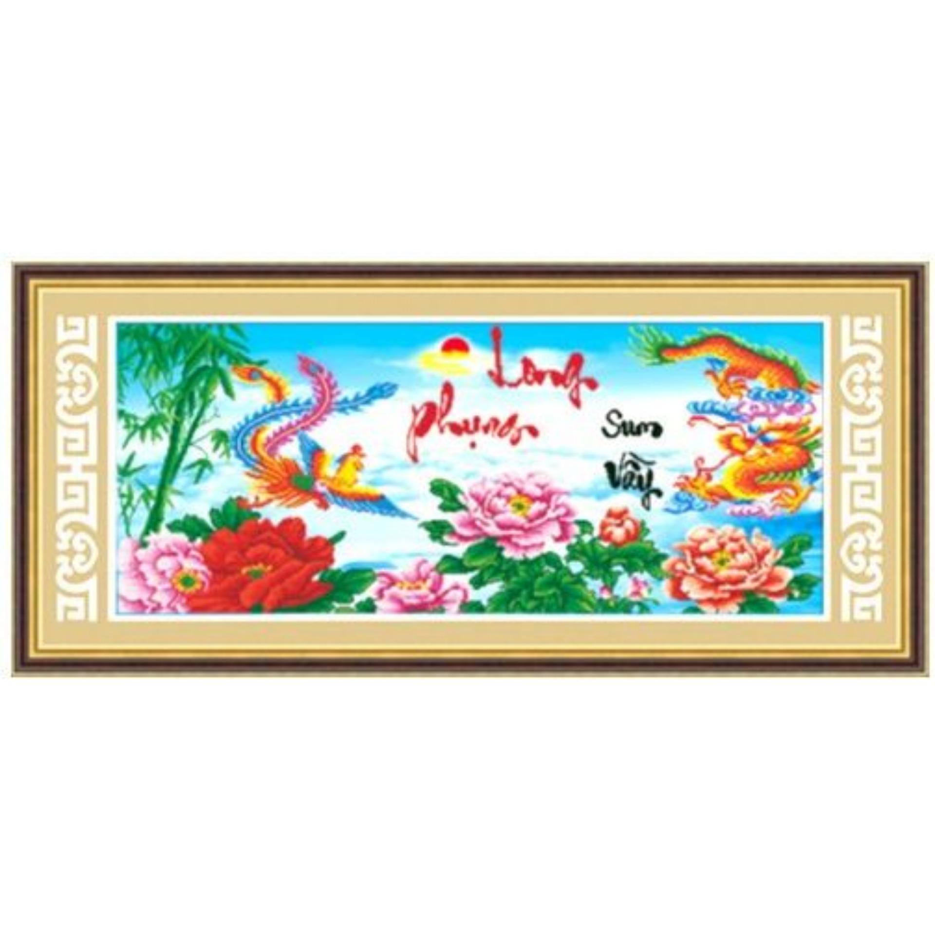 Tranh đính đá long phụng sum vậy DF199-Ngọc Thịnh