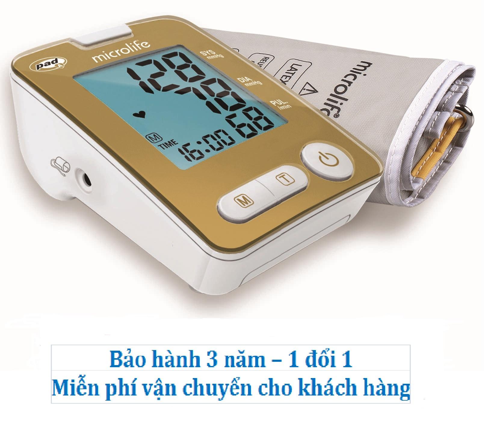 Máy đo huyết áp bắp tay Microlife BP3NM1-3E (Trắng phối vàng)