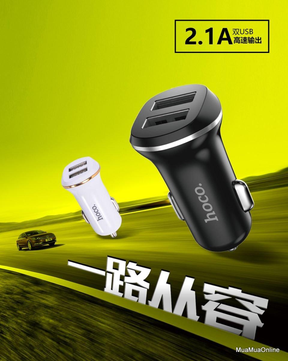 Cóc Sạc Xe Hơi Hoco Z1 2 Cổng Usb