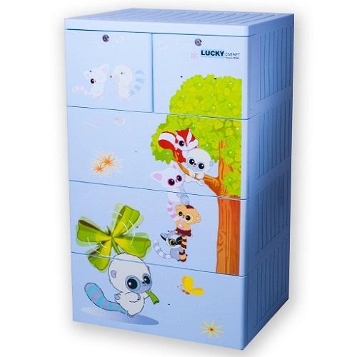 Tủ nhựa đựng quần áo trẻ em Lucky Việt Nhật (4 tầng - 5 ngăn)