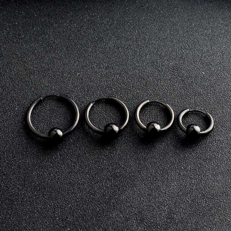 [FREESHIP MAX 15K][HCM]Bộ 2 bông tai Hàn Quốc 14mm BT266 (Màu Đen)