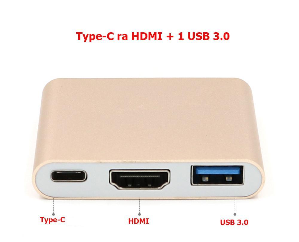 Cáp chuyển Type-C ra HDMI và 1 cổng USB 3.0 chất lượng cao