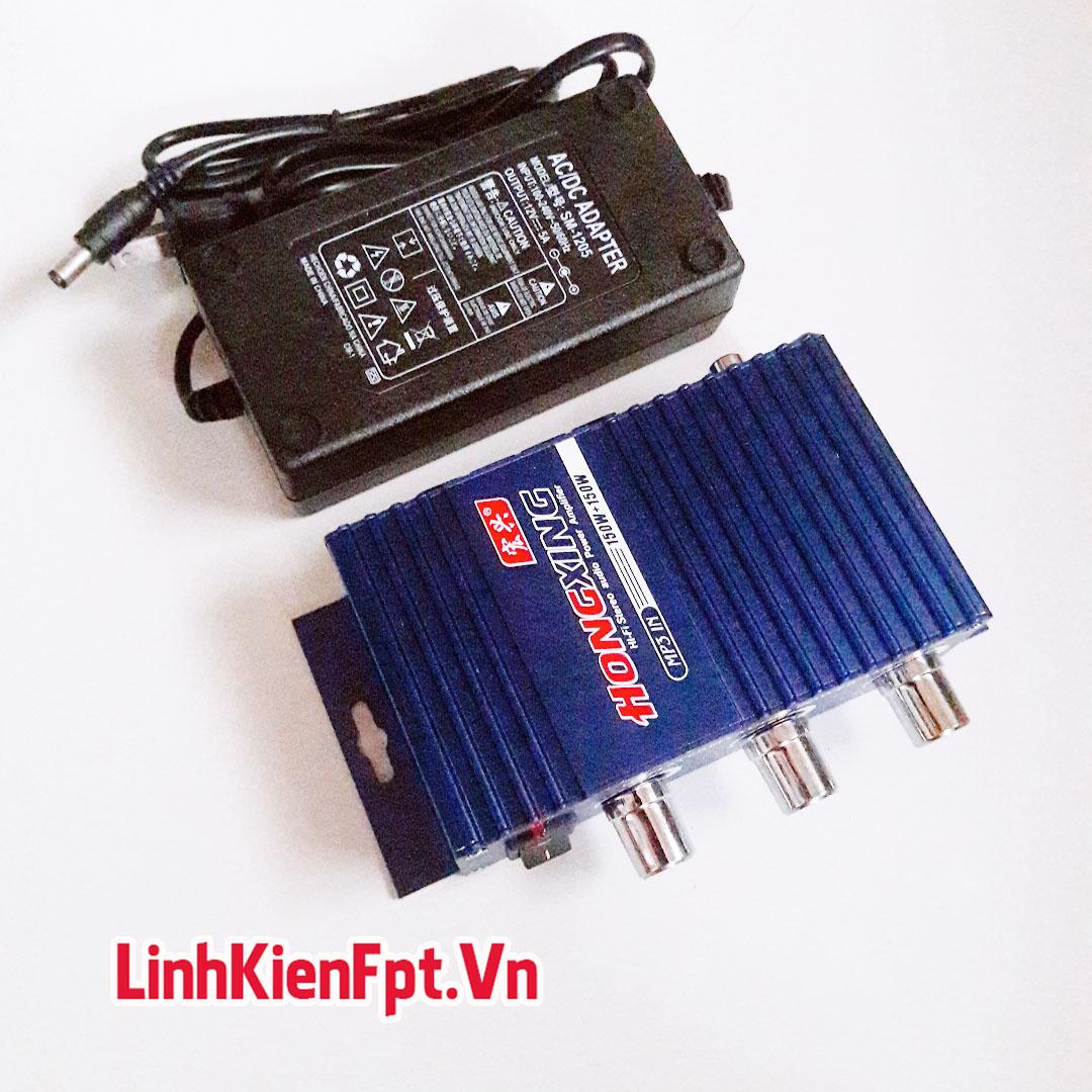 Âm Ly Mini 150W 825i + Nguồn Adapter 12v-5A