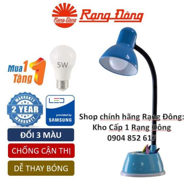 Đèn bàn LED chống cận đổi 3 màu 7W Rạng Đông, Samsung chipLED + Tặng bóng LED 5W Rạng Đông (RL 25 DM)