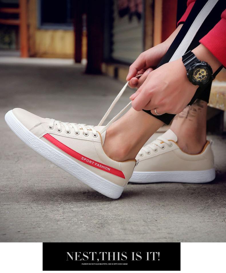 ✅ GIẦY SNEAKER DA G4 Kẻ SPORT FASHION ( TRẮNG - ĐEN / TRẮNG - ĐỎ / KEM - ĐỎ / TRẮNG - GHI XÁM ) Thể Thao Nam phong cách Korea - BEST FOR MAN