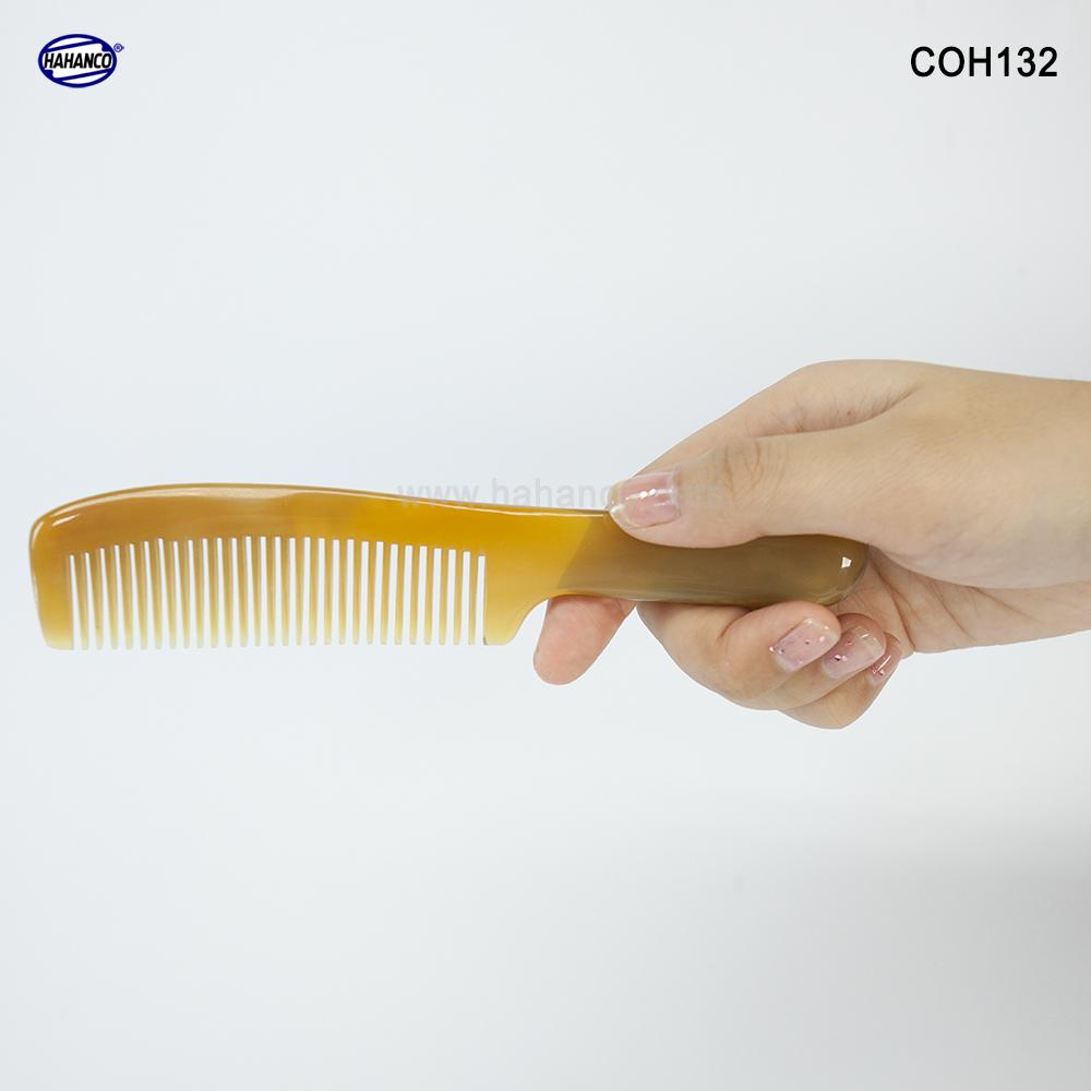 Lược sừng xuất Nhật - COH132 (Size: M - 17cm) Mẫu tiêu chuẩn - Horn Comb of HAHANCO - Lược sừng trâu - Có lợi cho sức khỏe