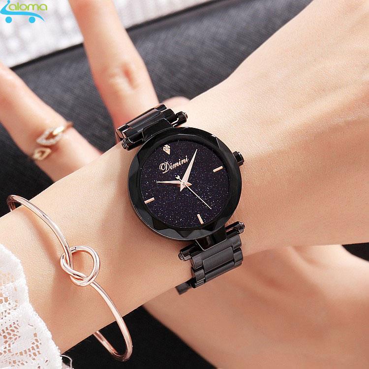 Đồng hồ nữ dây thép mặt đá Sapphire chống nước Dimini D5280