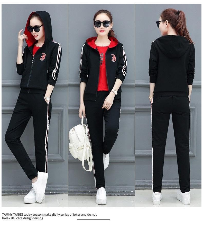 Bộ quần áo thể thao thu đông 3 món cao cấp