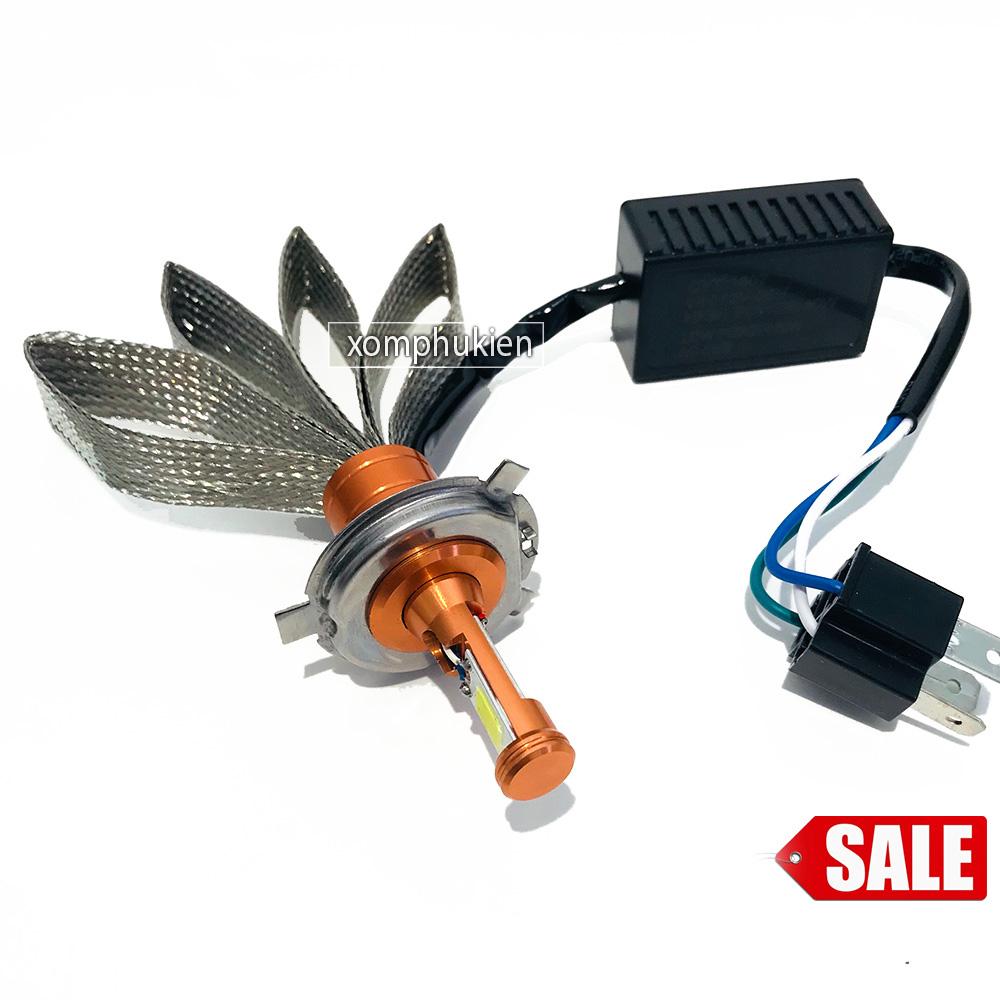 Đèn Pha Led 2 Tim H4 Ánh Sáng Trắng Loại 1 [ 1 chiếc ]