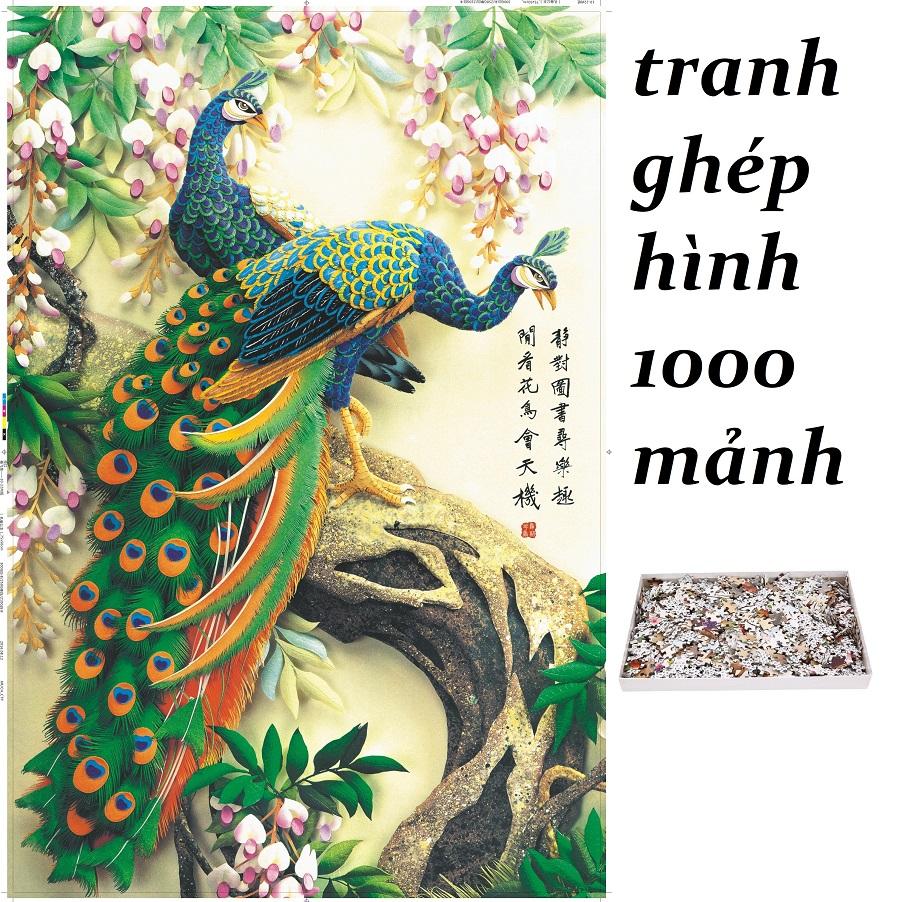 [HCM]Tranh Xếp hình 1000 miếng gỗ: đôi công