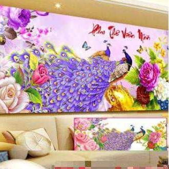 Tranh đính đá phu thê viên mãn y8088 kích thước 120 x 60 cm