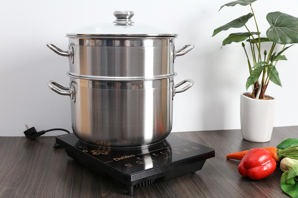 Nồi xửng hấp 32cm - Xửng hấp inox cao cấp - vung inox