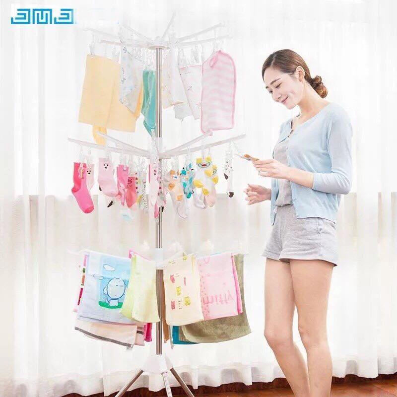 Cây phơi quần áo thông minh ba tầng- Cây phơi đồ gấp gọn Cây sào phơi đồ inox giàn phơi đồ 3 tầng Giá treo quần áo thông minh gấp gọn đa năng Cây treo quần áo inox tiện lợi Cây phơi quần áo ó móc kẹp xoay 360 độ Sào phơi đồ cho bé sơ sinh xếp gọn