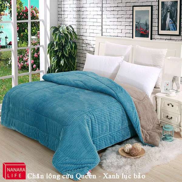 Chăn lông cừu Queen - Nanara Life Nhật Bản 200x230cm (Xanh lục bảo)