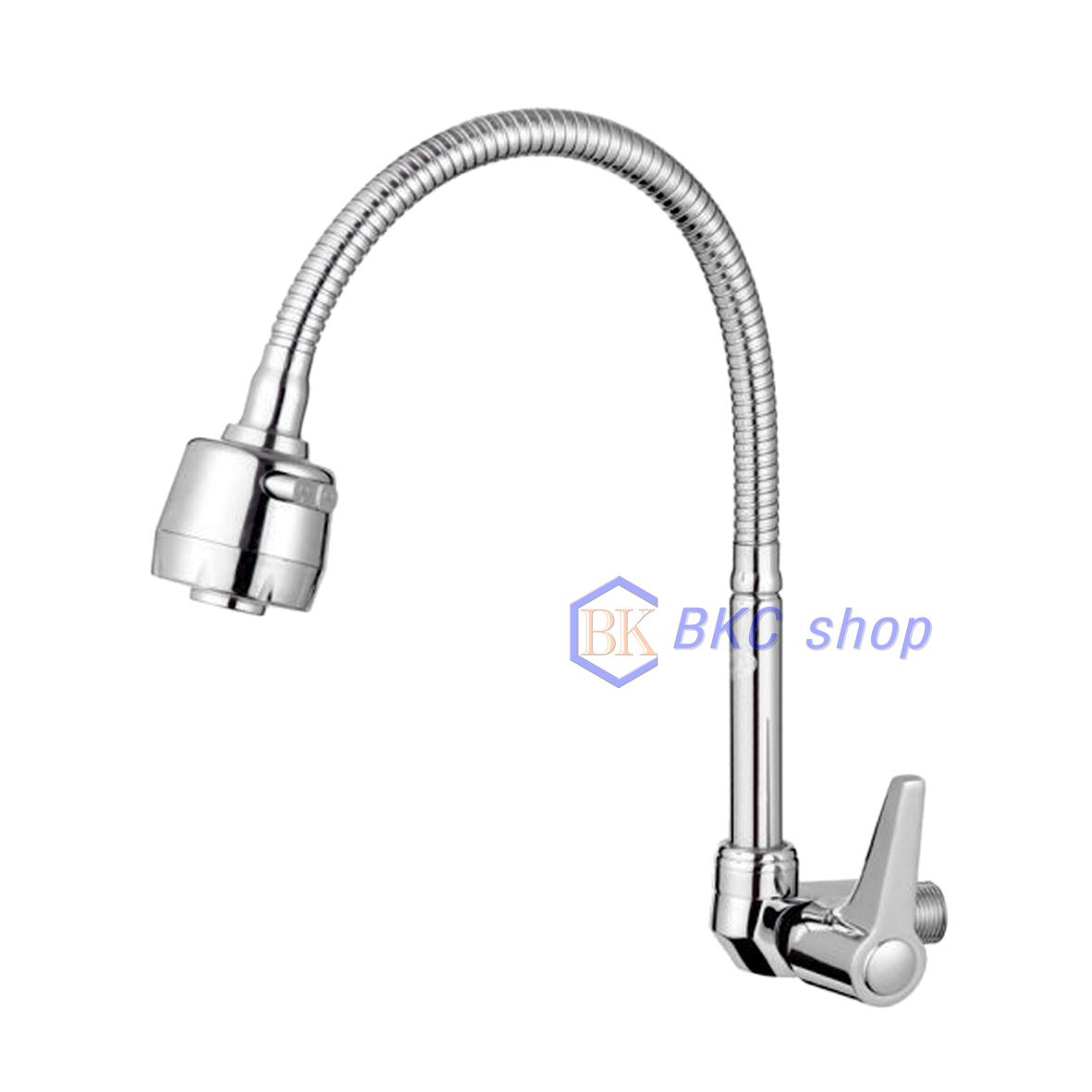 Vòi rửa chén lạnh cần lò xo âm tường Sanji CL14B