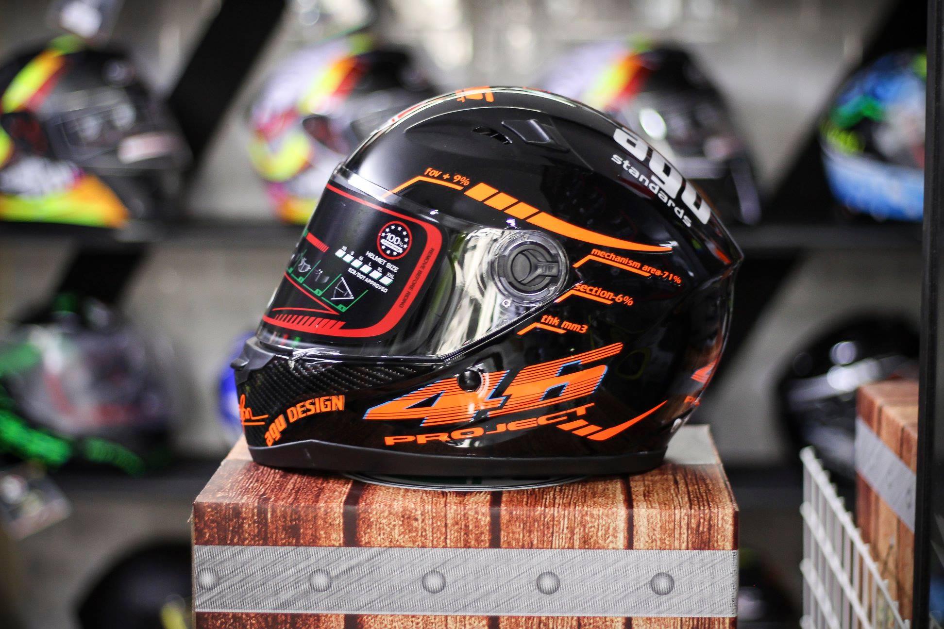 Nón Fullface AGU tem 46 tặng kèm túi đựng nón