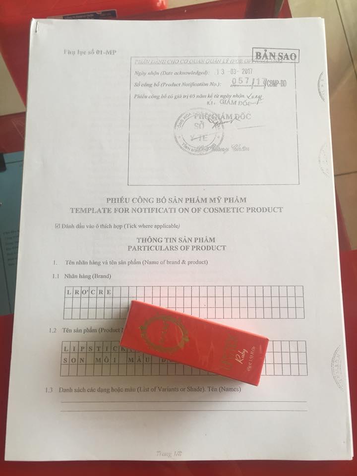 SON THỎI MÀU ĐỎ CAM - RUBY LRO'CRE