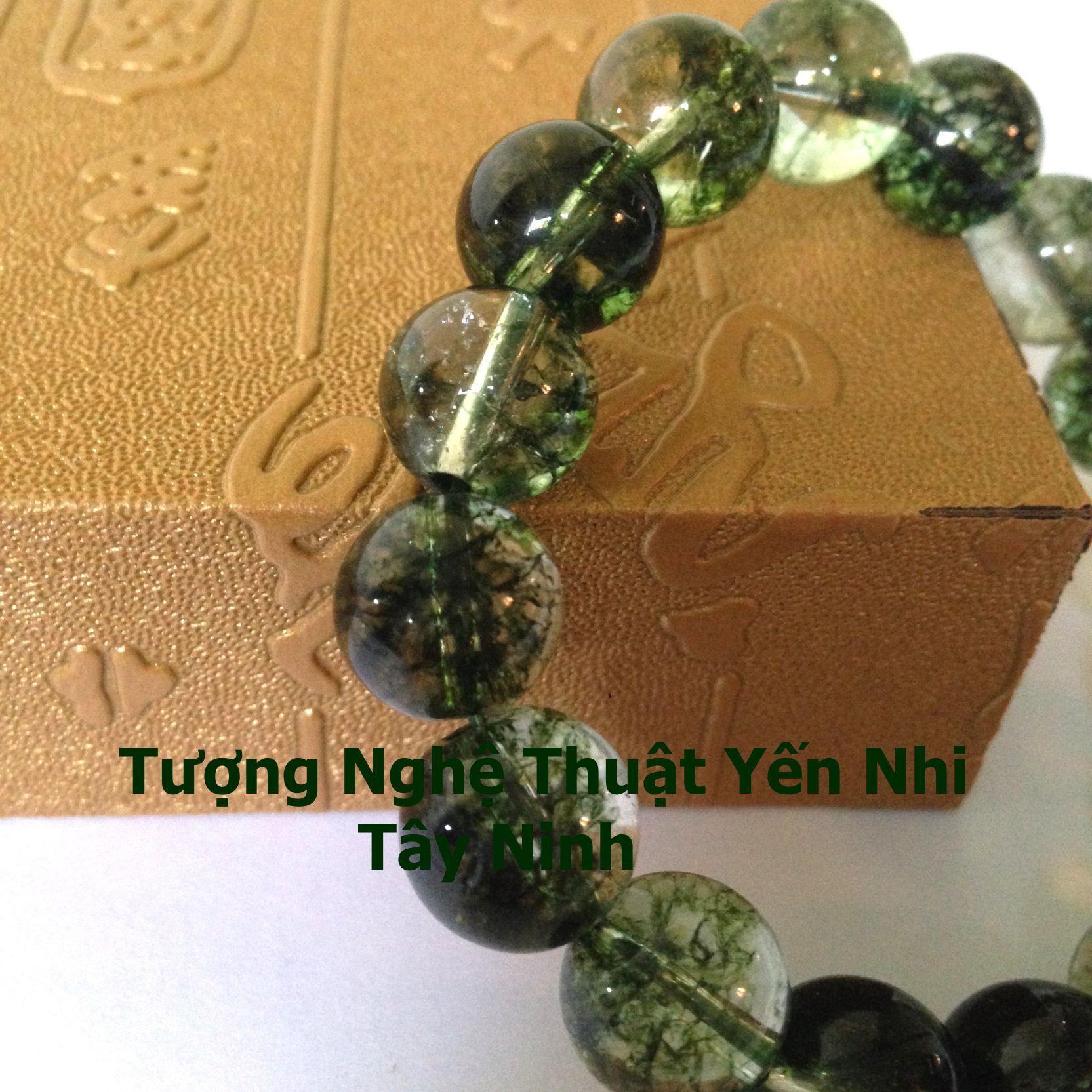 Vòng tay Thạch anh Ưu Linh xanh hạt 12ly