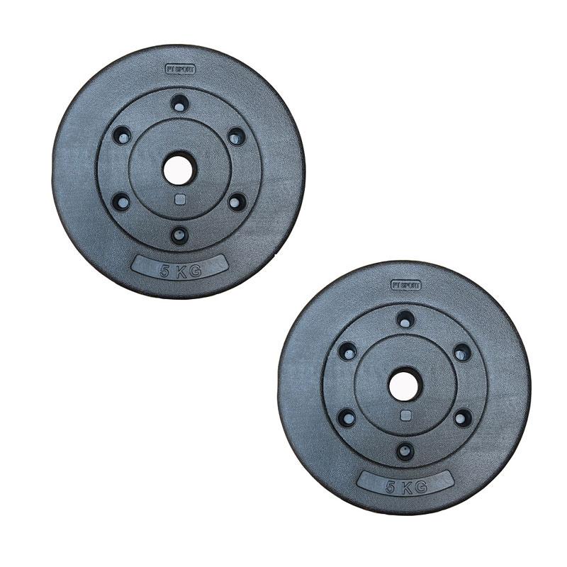 Bộ 2 tạ miếng nhựa 5kg Reefit Sport phi 27 (Đen)