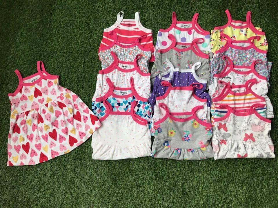 combo 5 váy 2 dây cho bé gái 6-10 kg