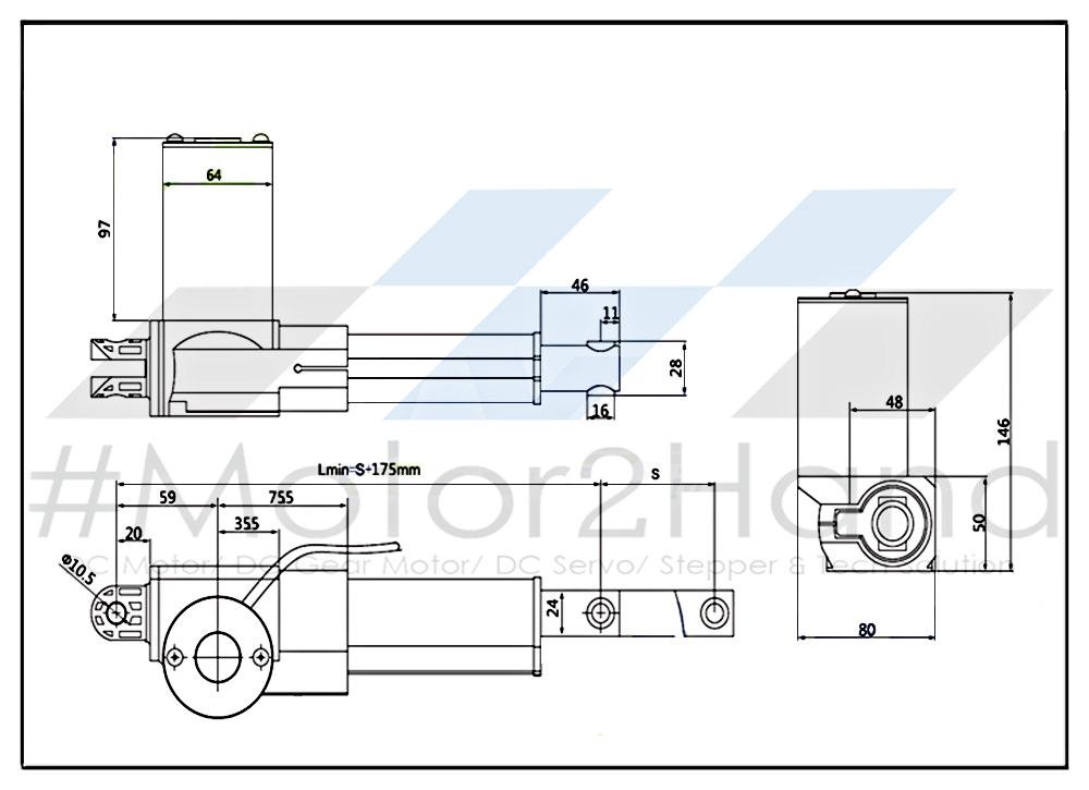 Xy lanh điện LX600 2000N hành trình 700mm