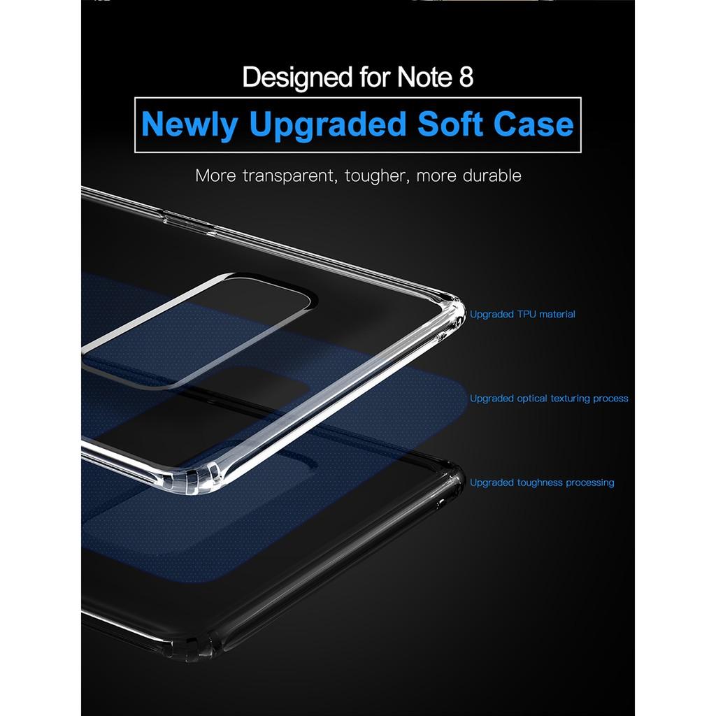 Ốp lưng Silicone trong suốt chống bụi Baseus Simple Case cho Samsung Galaxy Note 8