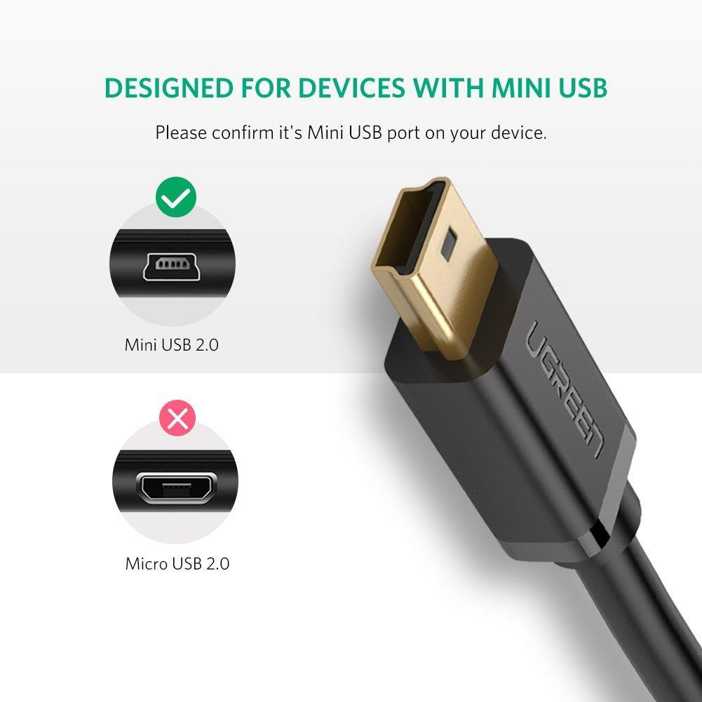 Cáp Mini USB to USB 2.0 mạ vàng dài 0,5m Ugreen 10354