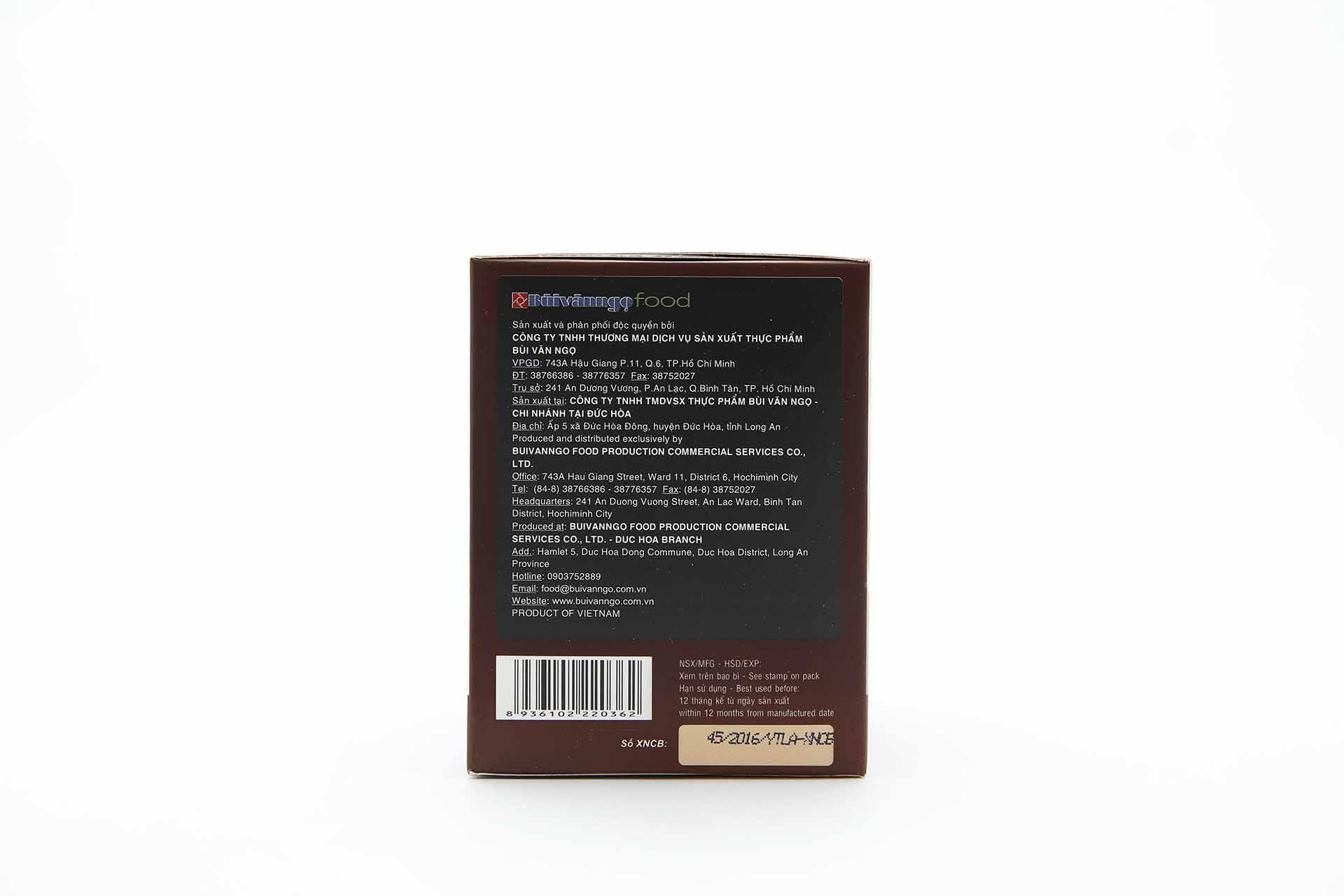 CÀ PHÊ HÒA TAN 3 TRONG 1 BÙI VĂN NGỌ STRONG 20GR (12 GÓI/HỘP)