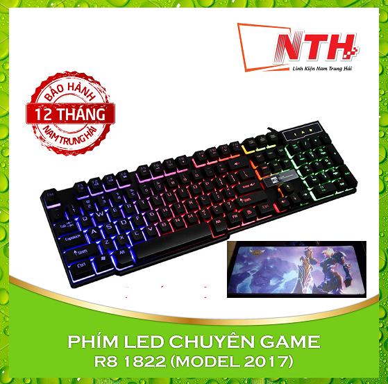 [HCM][TẶNG LÓT GAME S1] BÀN PHÍM CHUYÊN GAME LED 7 MÀU R8 1822