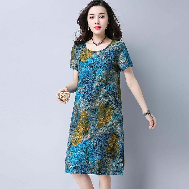 Đầm suông họa tiết 01
