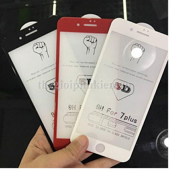 Kính cường lực 5D Full màn hình cao cấp cho iphone 6 Plus / 7 Plus / 8 Plus