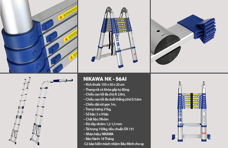 THANG NHÔM RÚT ĐÔI NIKAWA 5M6