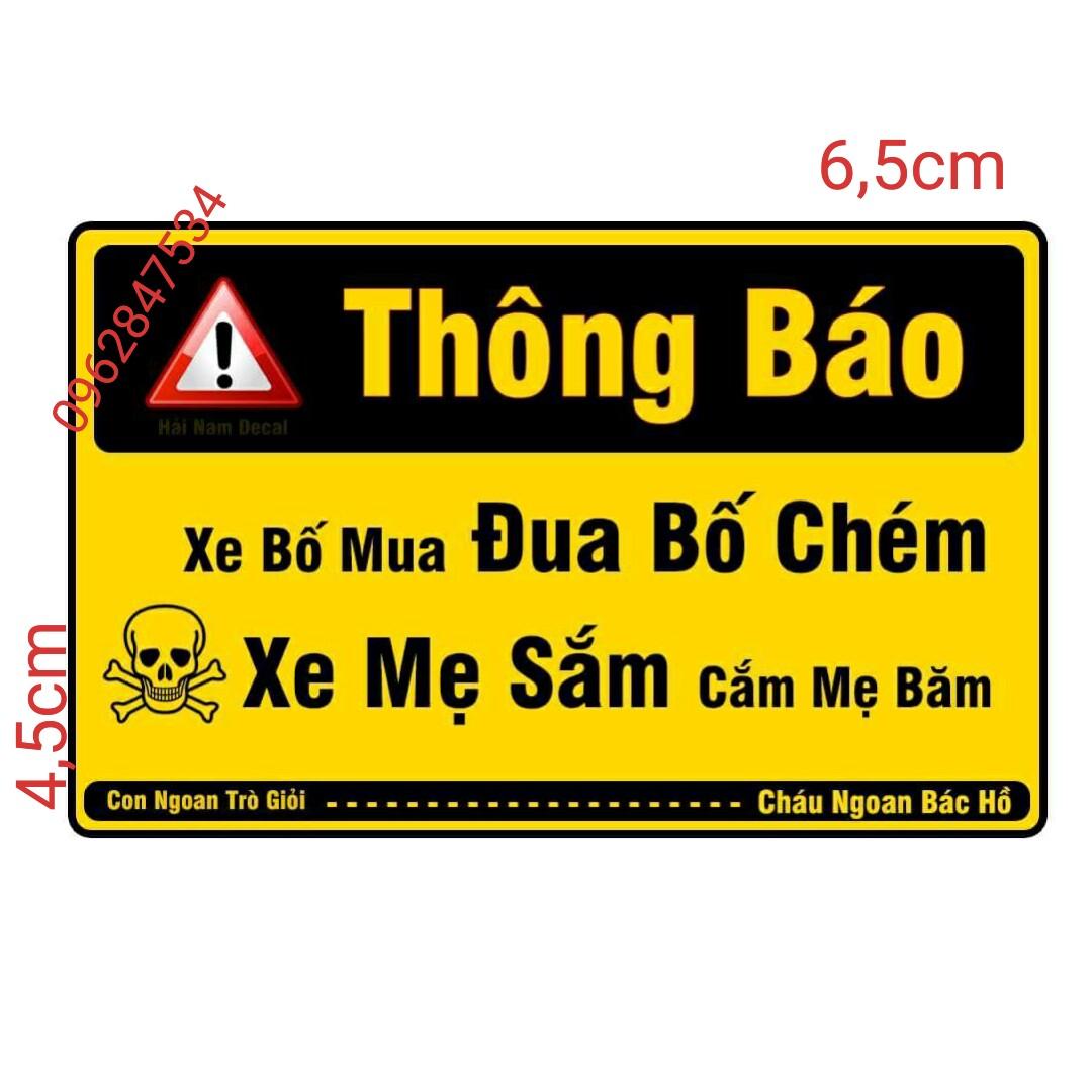 Tem Thông Báo Xe Bố Mua 1 tấm 6,5x4,5