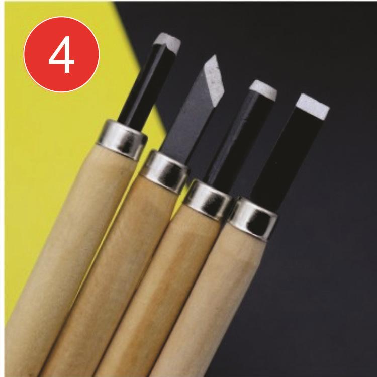 Bộ 4 dao khắc gỗ, tiện gỗ