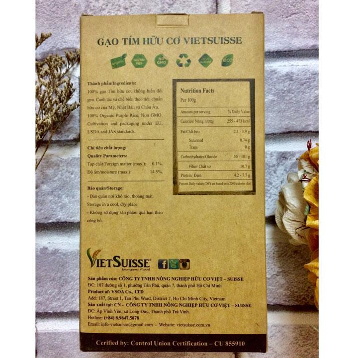 Gạo Tím Hữu Cơ VietSuisse 1kg