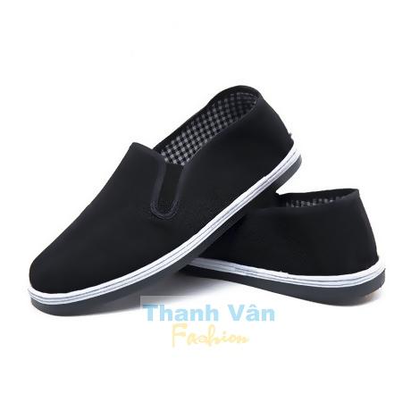 Giày lười vải dành cho nam nữ, size từ 35-45 (đen)