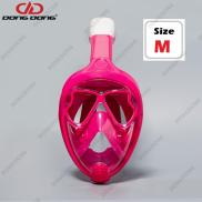 Mặt nạ lặn Full Face PINK - mắt KÍNH CƯỜNG LỰC, gắn được GOPRO