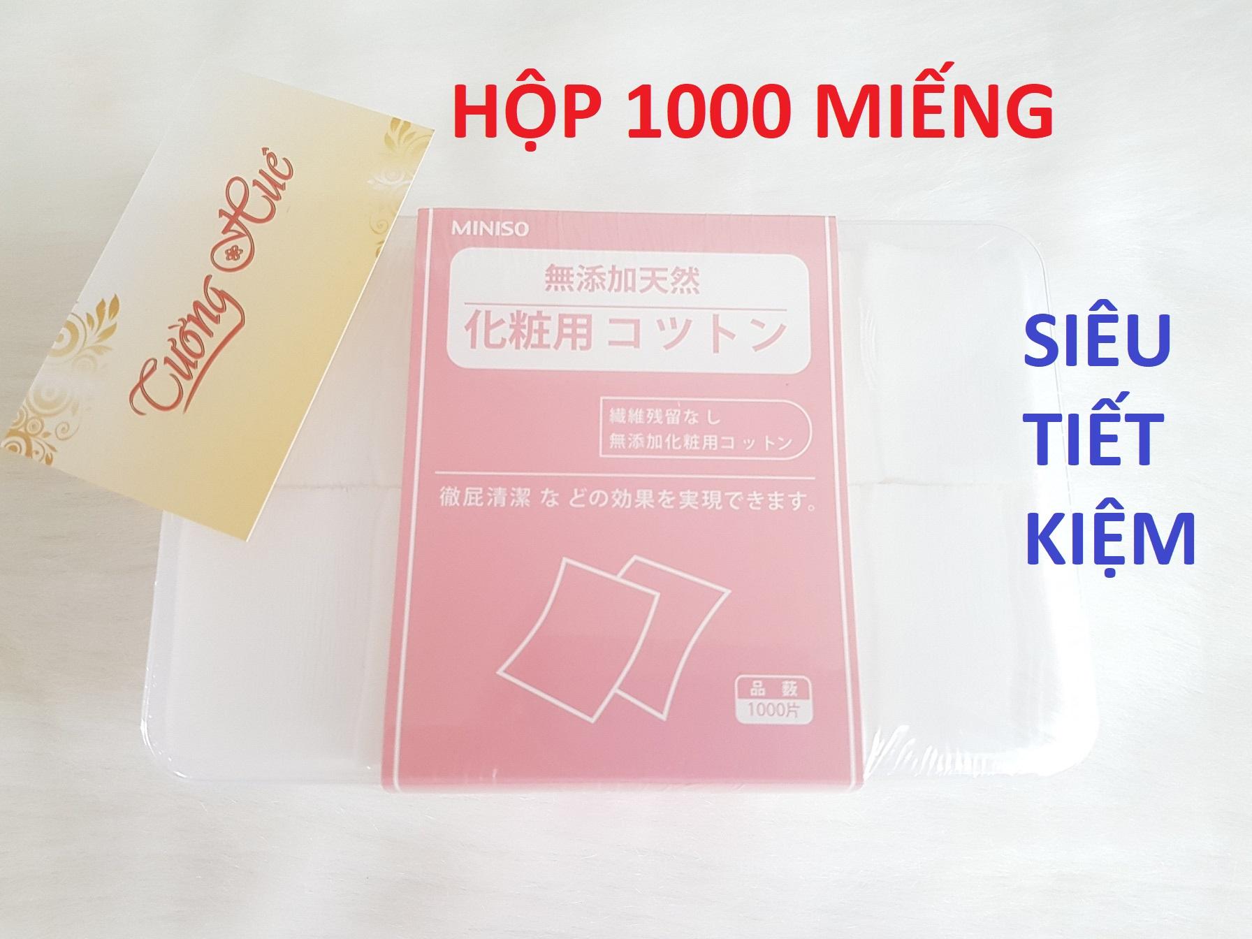 Hộp bông tẩy trang miniso make up pads 1000 miếng