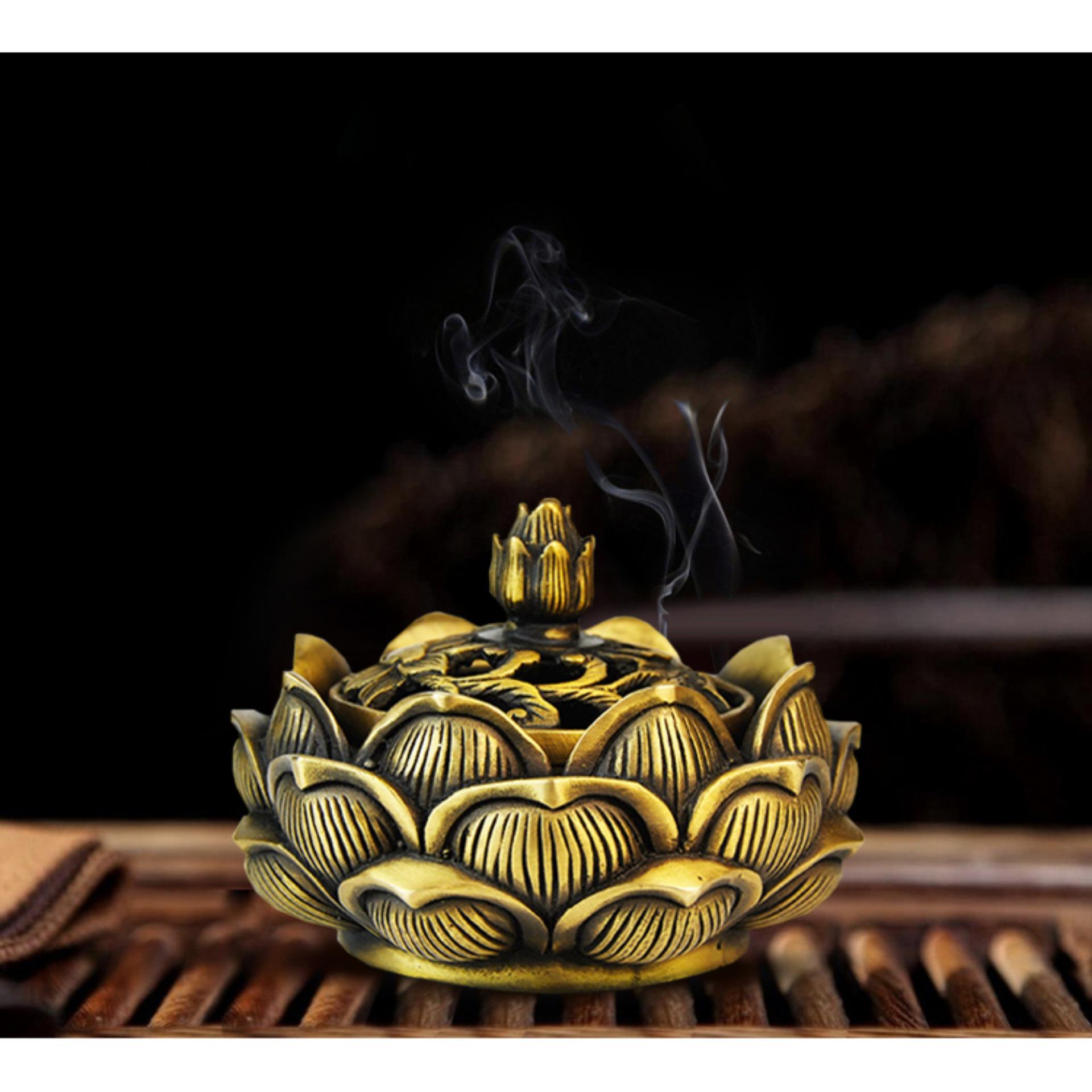 Đỉnh trầm sen (lư trầm, trầm hương, đồ thờ, đồ đồng)