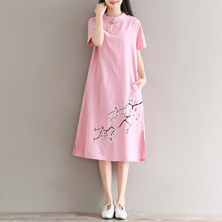 Đầm bầu công sở cổ tàu dáng dài